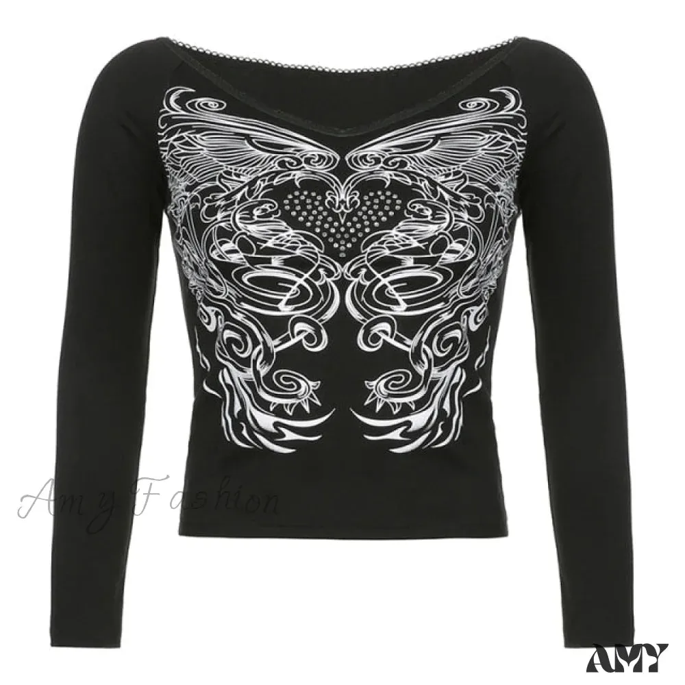 Amy Fashion - Long Sleeve Slim Fit Pullovers Tees