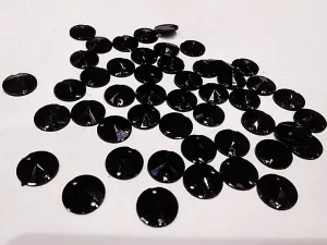 Black Circular 2 Hole Plastic Stones (10 mm)