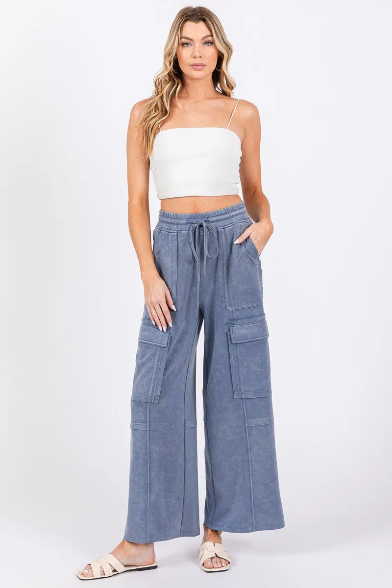 Good Vibes Mineral Washed Cargo Pants