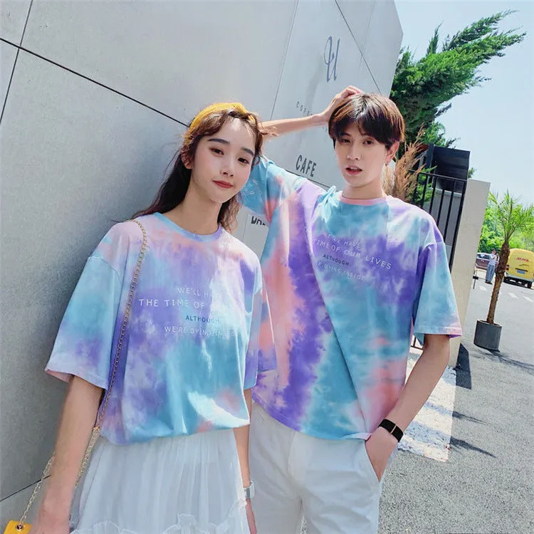 Korean Popular INS Short Sleeve T-Shirt Women Tops Loose Plus Size Student Couple T-Shirt