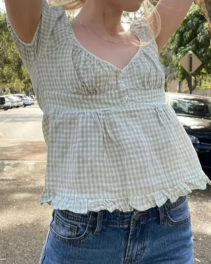 Lace Trim Soft Cotton Short Top