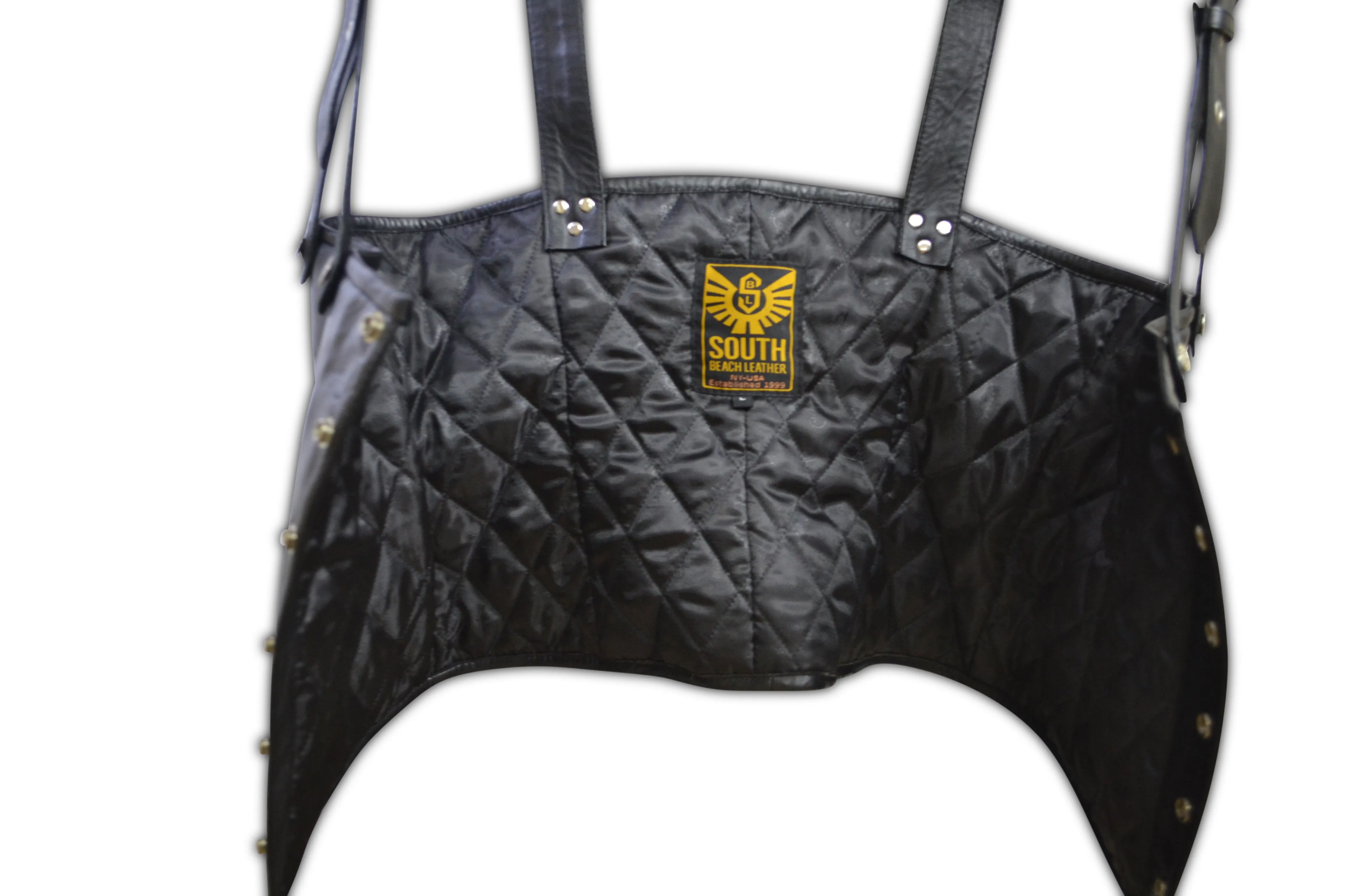Mens Black Rapper Style Strap Lambskin Leather Vest (CL-02)