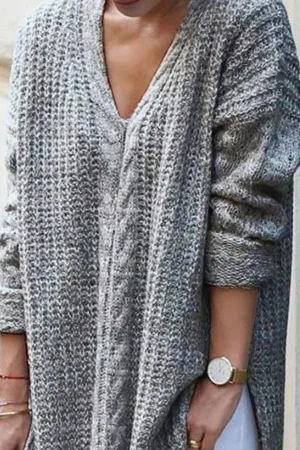 Purpdrank - Casual Long Sleeves Knitting Sweaters